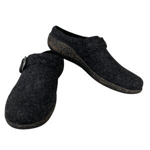 Aetrex Libby Comfort Clog 41 Black Charcoal Wool 10